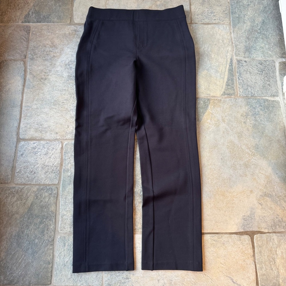 Spanx The Perfect Pant Slim‎ Straight Navy Pants M Pull-On Ponte 27" Inseam - Picture 4 of 7